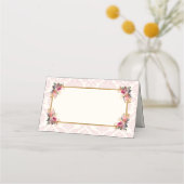 Pink Damask Floral Princess Fairytale  Plaatskaartje (Voorkant)
