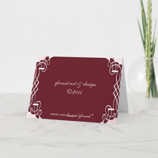 Pink Damask Funny Anti-Valentijns Kaart (Achterkant)