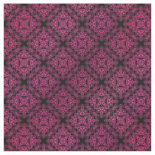 Pink Damask Medallion Pattern Stof (Close Up)