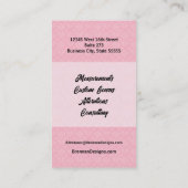 Pink Damask Monogrammed Visitekaartje (Achterkant)