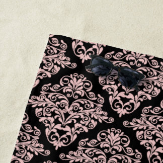 Pink Damask Party Girl Strandlaken