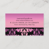 Pink Damask Visitekaartje (Achterkant)