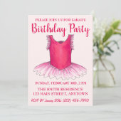 Pink Dance Ballerina Tutu Ballet Birthday Party Kaart (Staand voorkant)