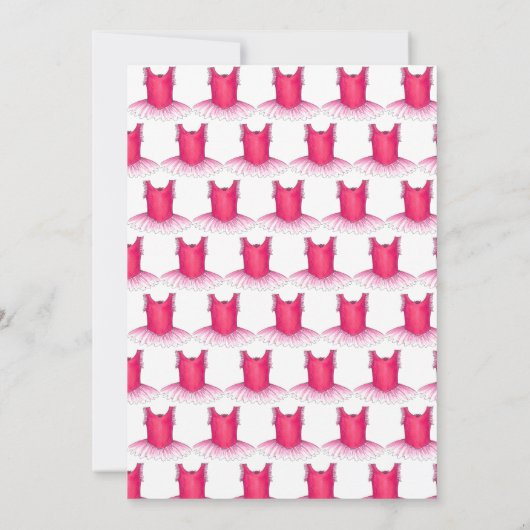 Pink Dance Ballerina Tutu Ballet Birthday Party Kaart (Achterkant)