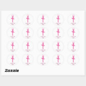 Pink Dancing Ballerina Ronde Sticker (Vel)
