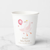 Pink Dancing Princess Swan Balloon Baby shower Papieren Bekers (Achterkant)