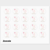 Pink Dancing Princess Swan Balloon Baby shower Ronde Sticker (Vel)
