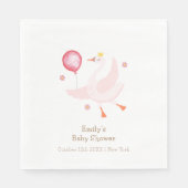 Pink Dancing Princess Swan Balloon Baby shower Servet (Voorkant)