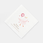 Pink Dancing Princess Swan Balloon Baby shower Servet (Hoek)