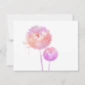 Pink Dandelion Clock Funeral Bedankt kaarten (Achterkant)