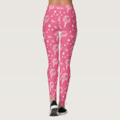 Pink Dandelion Heart Seeds Patroon Leggings (Achterkant)