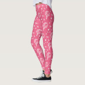 Pink Dandelion Heart Seeds Patroon Leggings (Links)
