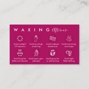Pink Dark Waxen nazorg advies instructies Visitekaartje