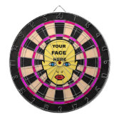 Pink Dartboard with Your Face Here Dartbord (Voorkant)