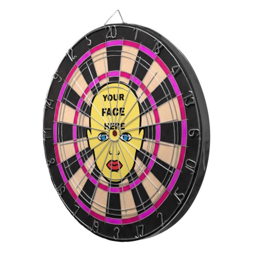 Pink Dartboard with Your Face Here Dartbord (Voorkant Rechts)