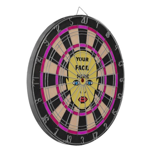 Pink Dartboard with Your Face Here Dartbord (Voorkant Links)