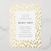 Pink Dashant Golden Holiday Party Gold Folie Uitnodiging (Voorkant)