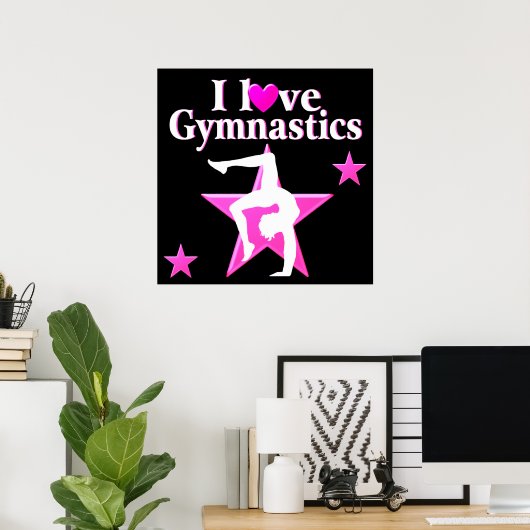  PINK DAT IK VAN GYMNASTISCH ONTWERP HOOR POSTER (Thuiskantoor)