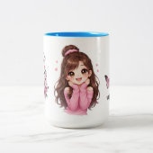 Pink Daydream Heartfull Smile Sugar & Sunshine Bub Tweekleurige Koffiemok (Center)