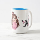 Pink Daydream Heartfull Smile Sugar & Sunshine Bub Tweekleurige Koffiemok (Voorkant rechts)