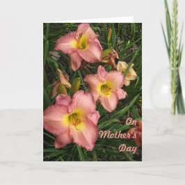 Pink Daylilies Moederdag Kaart