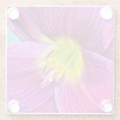 Pink Daylily Bloom Floral Glazen Onderzetter (Achterkant)