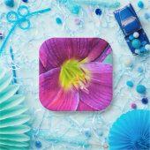 Pink Daylily Bloom Floral Papieren Bordje (Feest)