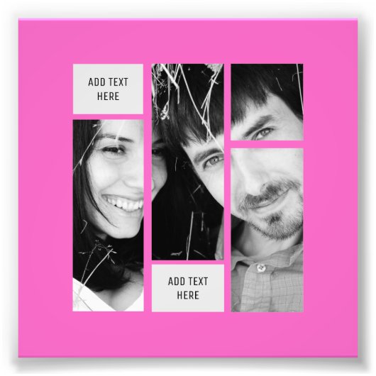 PINK de Sjabloon van de Tekst van de Foto - overdr Foto Afdruk (Voorkant)