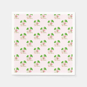Pink Deck The Palms Tropical Christmas Santa Flami Servet