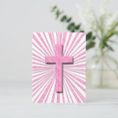 PINK DECORATIVE CROSS BRIEFKAART (Staand voorkant)