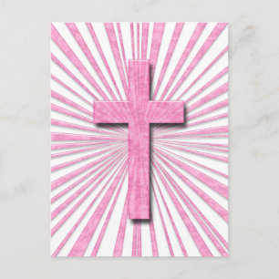 PINK DECORATIVE CROSS BRIEFKAART