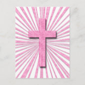 PINK DECORATIVE CROSS BRIEFKAART (Voorkant)