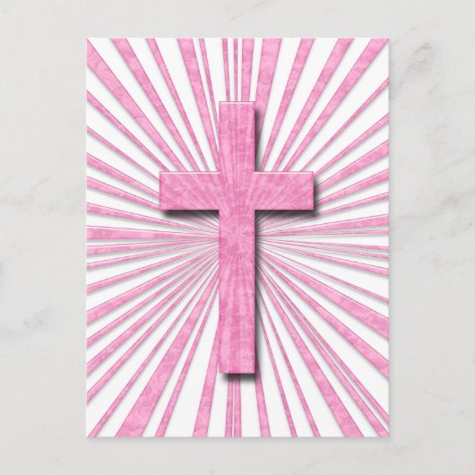 PINK DECORATIVE CROSS BRIEFKAART (Voorkant)