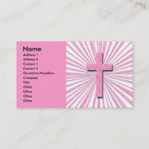 PINK DECORATIVE CROSS VISITEKAARTJES