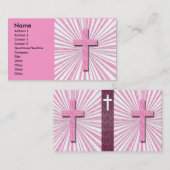 PINK DECORATIVE CROSS VISITEKAARTJES (Voorkant / Achterkant)