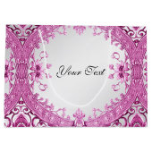 Pink Decorative Floral Gift Bag Groot Cadeauzakje (Achterkant)