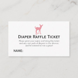 Pink Deer Luier Raffle Ticket Meisjes Baby shower Informatiekaartje