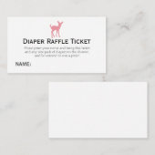 Pink Deer Luier Raffle Ticket Meisjes Baby shower Informatiekaartje (Voorkant / Achterkant)