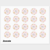 Pink delicate bow Pumpkin Baby Shower Ronde Sticker (Vel)