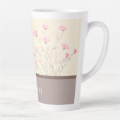 Pink Delicate Floral Art Designer Latte Mok (Rechts)