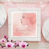 Pink Delicate Minimalist Woman Happy Women's Day Servet
