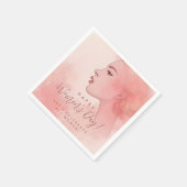 Pink Delicate Minimalist Woman Happy Women's Day Servet (Hoek)