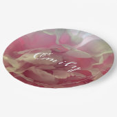 Pink Delicate Peony Floral Custom Papieren Bordje (Gekanteld)