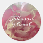 Pink Delicate Peony Floral Custom Ronde Sticker (Voorkant)