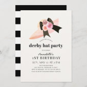 Pink Derby Pet Roos 1e verjaardag Kaart (Voorkant / Achterkant)