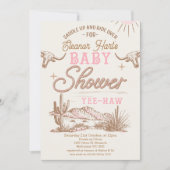 Pink Desert Wild West Western Meisjes Baby shower Kaart (Voorkant)