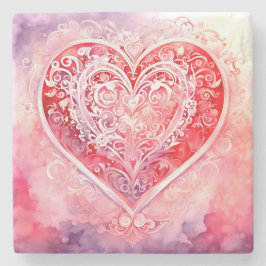 Pink Design Heart Stenen Onderzetter