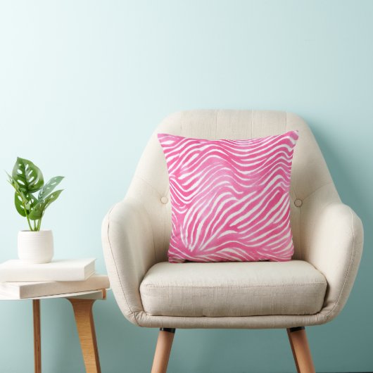 Pink Design Pillow, Pink Watercolour Aesthetic Kussen (Stoel)