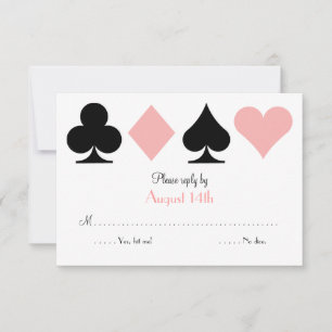 Pink Destiny Las Vegas Wedding RSVP antwoordkaart
