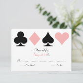 Pink Destiny Las Vegas Wedding RSVP antwoordkaart Kaartje (Staand voorkant)